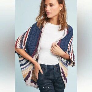 Anthropologie MOTH Kearny Crocheted Colorful Cardigan Boho Small